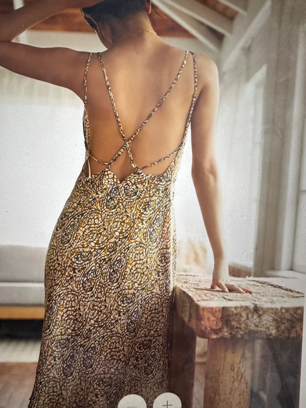 Anthropologie Lace Inset Slip Midi Dress - Picture 7 of 8